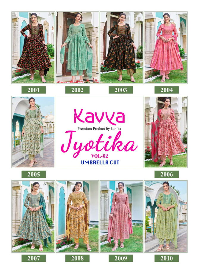 Jyotika Vol 2 By Kavya Naira Cut Printed Kurti With Bottom Dupatta Wholesale Market In Surat